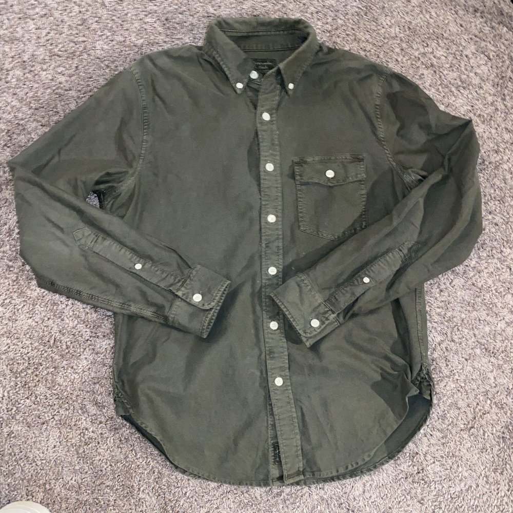 Abercrombie and Fitch Dress Shirt, Green size Medium